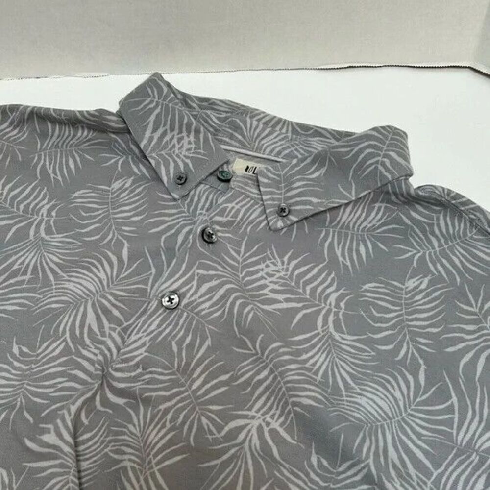 LinkSoul Palm Leaf AOP All Over Print Gray Polo size‎ XL